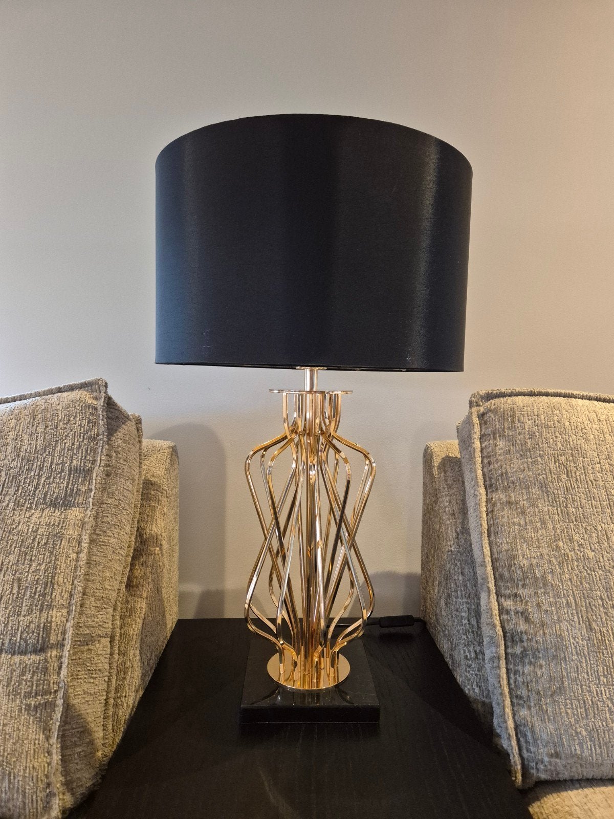 Lamp Ethan, Huis en Inrichting, Tafellamp, Zwart, 43 cm, Rond