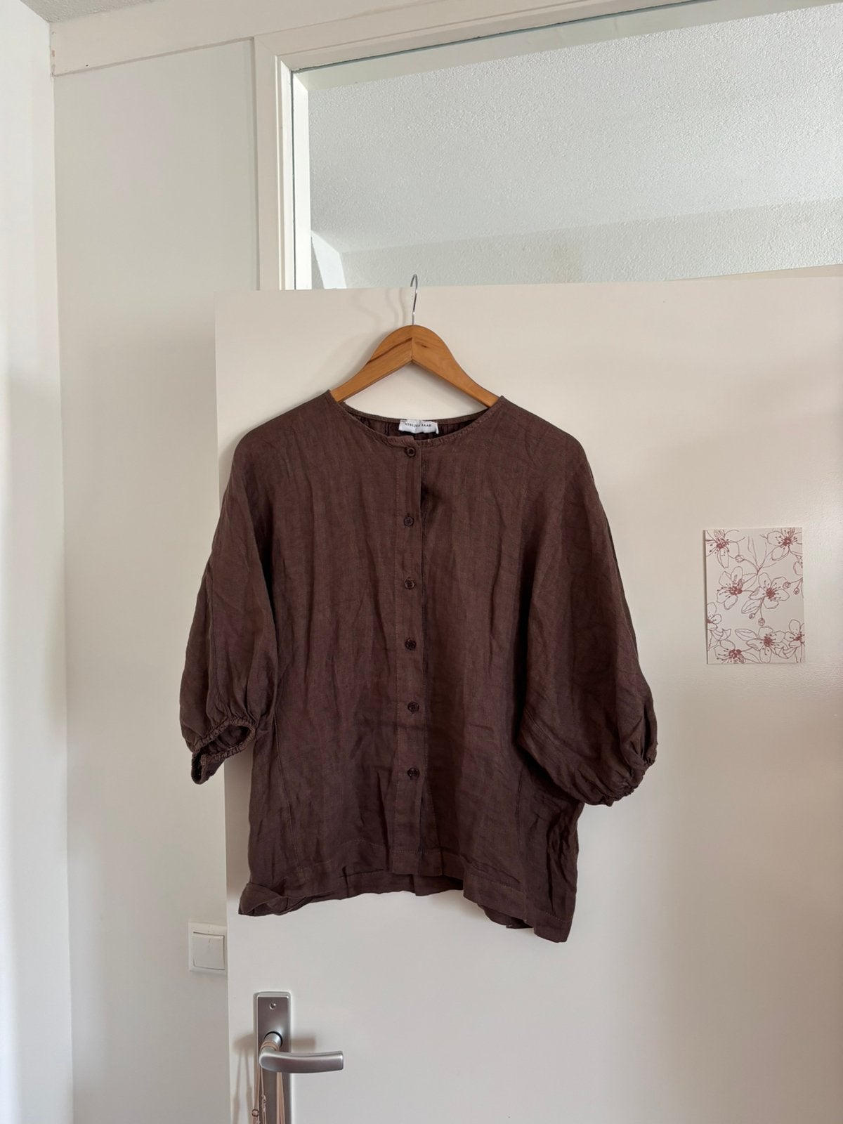 100 procent linnen blouse Ateljee Saar, Ophalen of Verzenden, Zo goed als nieuw, Wit