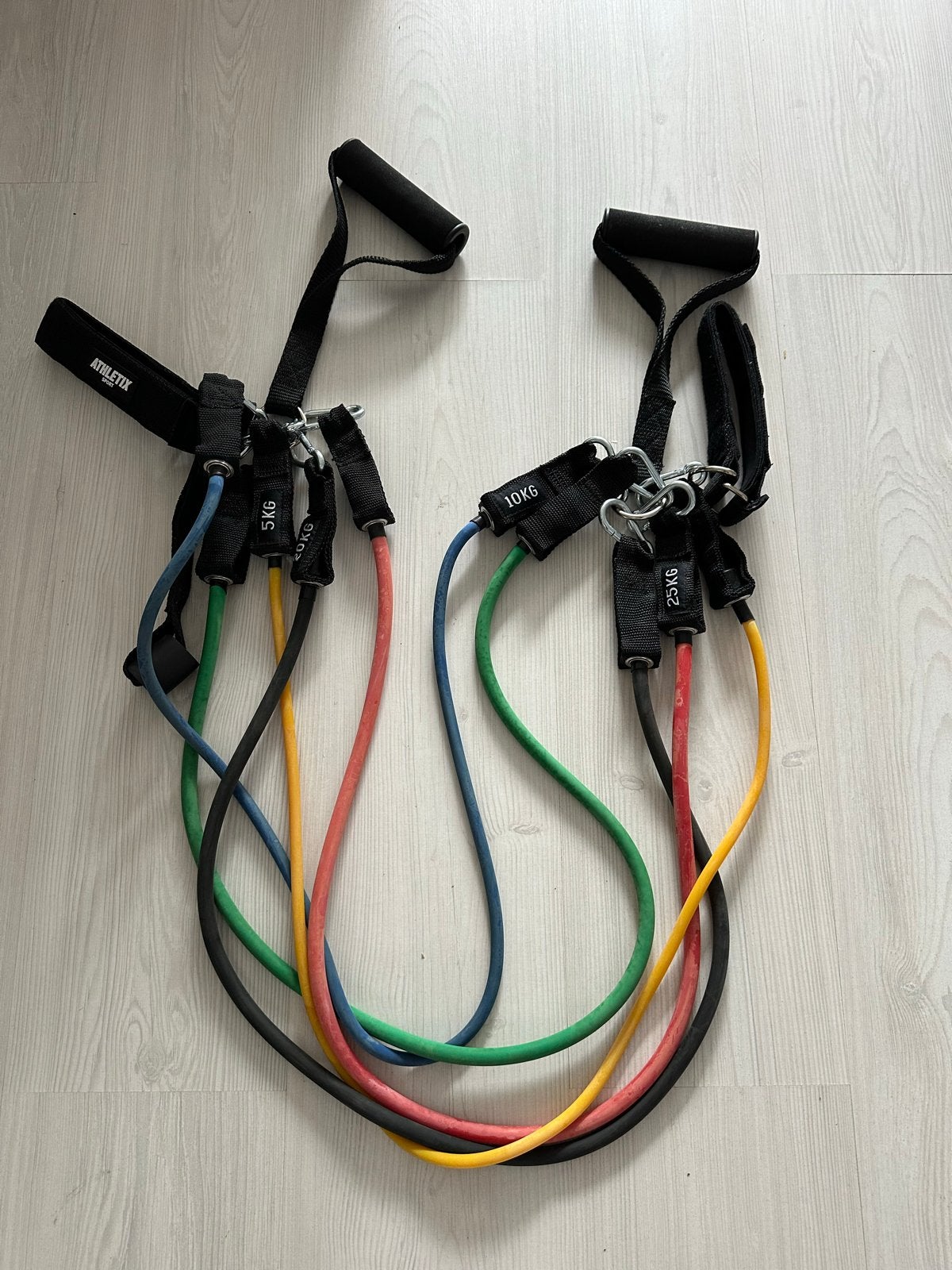 Atletix Weerstandsbanden Set - Diverse Sterktes, Sport en Fitness, Fitnessmaterialen, Ophalen, Zo goed als nieuw, Armen, Weerstandband