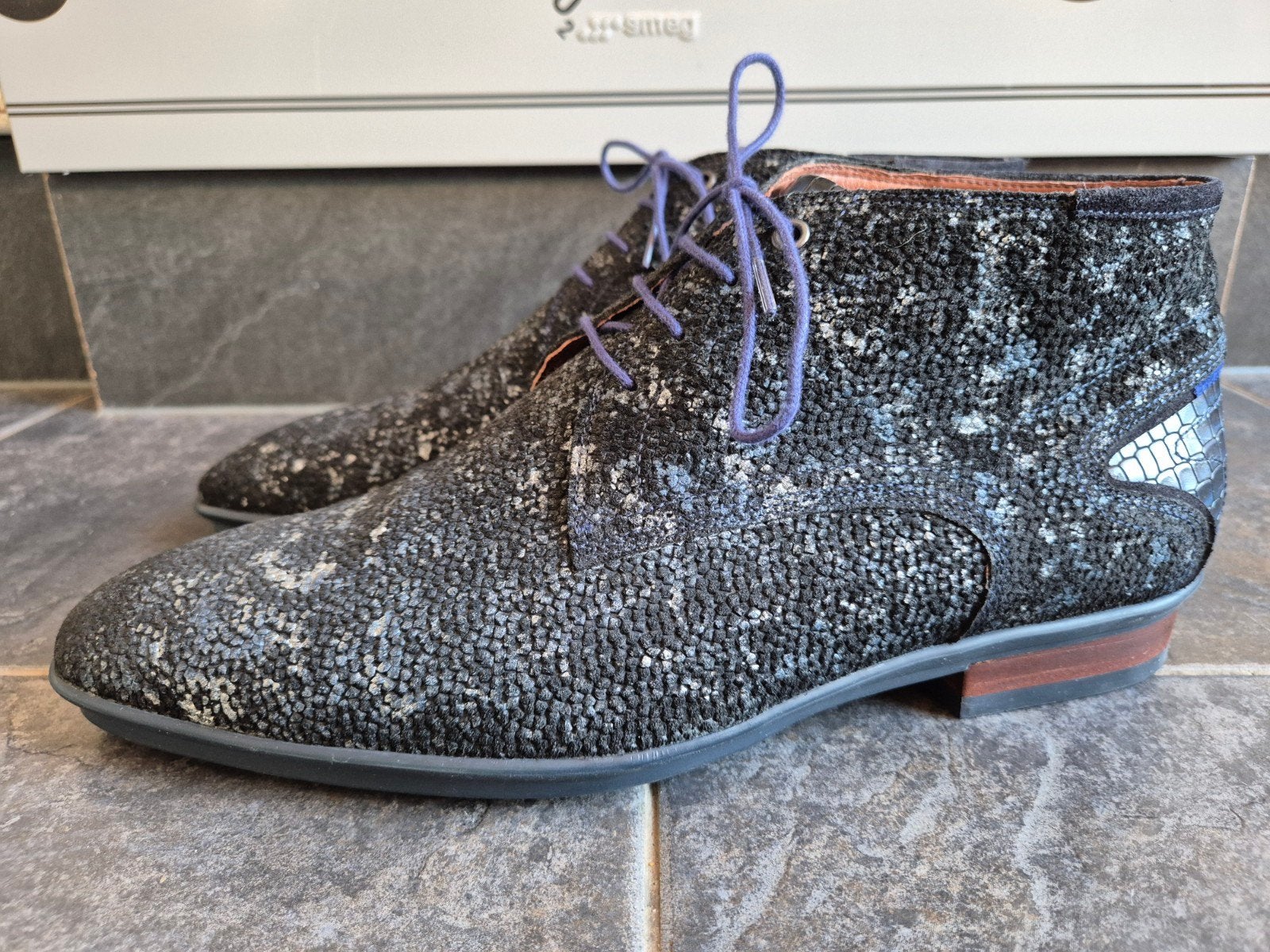 Floris van Bommel herenschoenen maat 44 / 9.5, Blauw, Floris van Bommel, Ophalen of Verzenden, Zo goed als nieuw