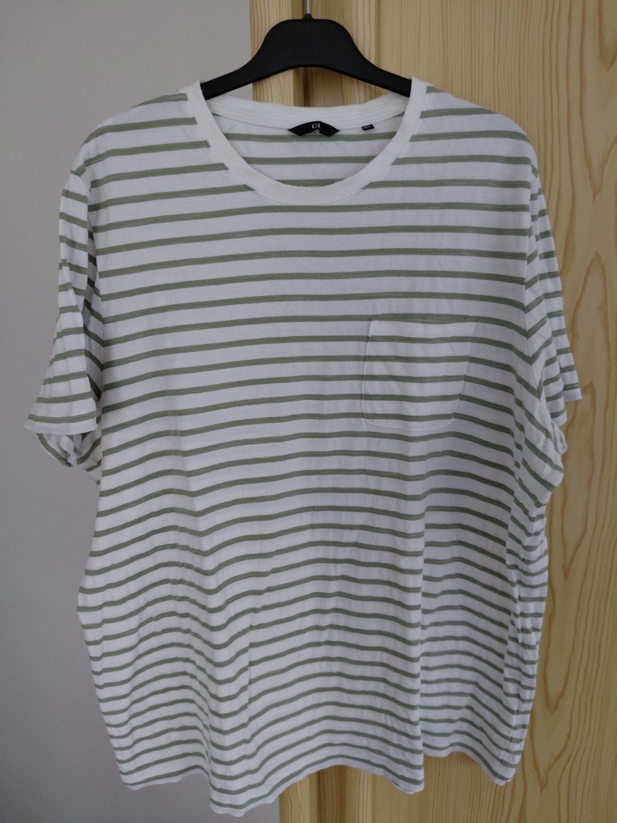 C&A T-shirt XXL gestreept wit/groen, Kleding | Heren, T-shirts, Wit, Overige maten, Gedragen, C&A