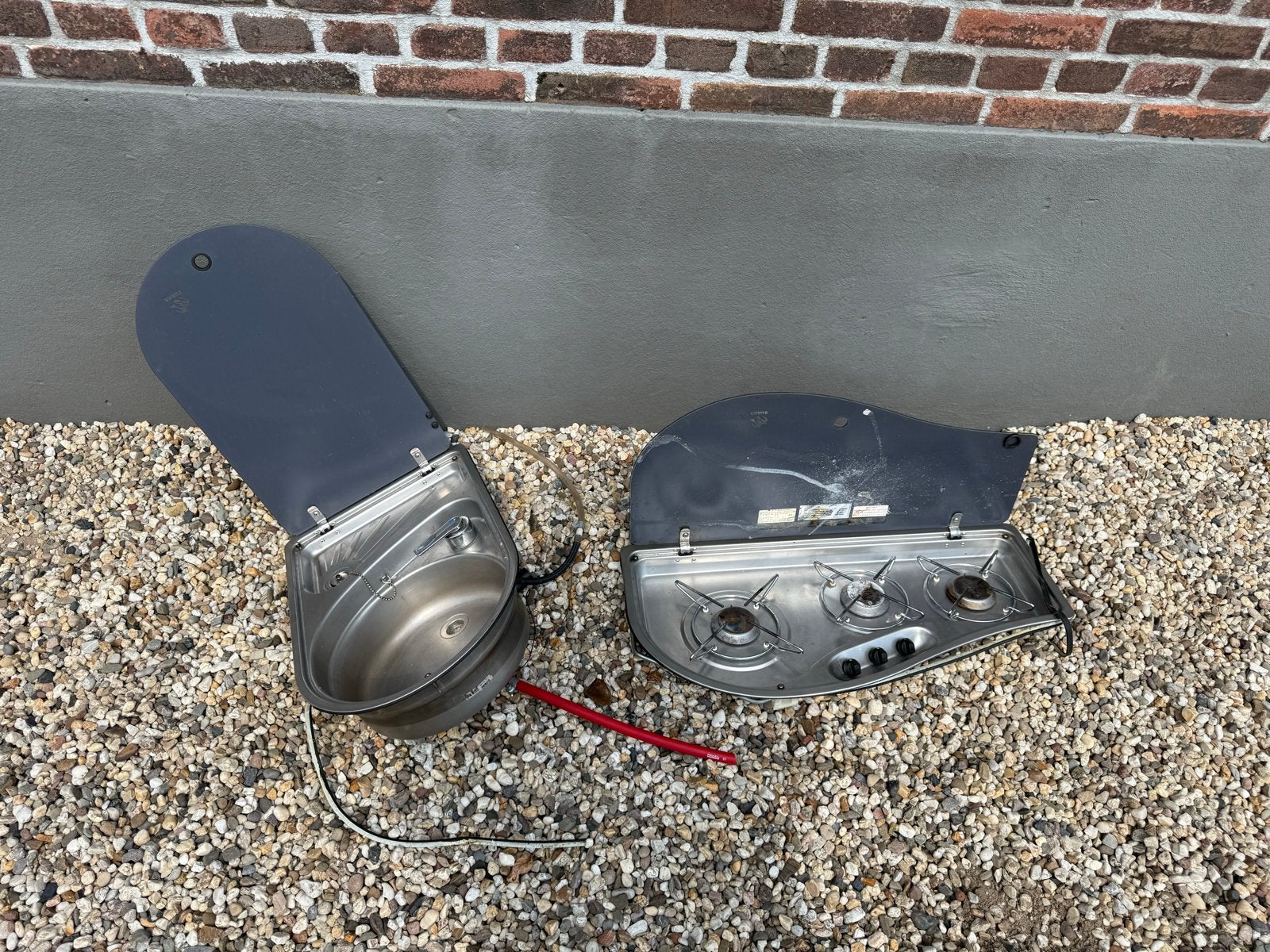 Dometic spoelbak en 3-pits kookplaat voor camper/caravan, Ophalen, Gebruikt