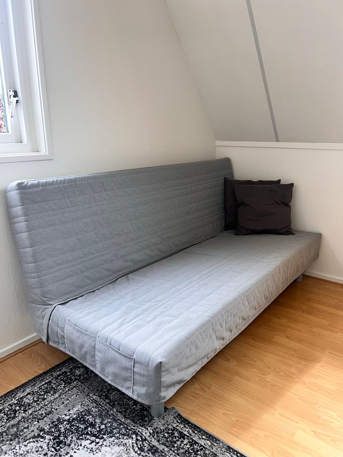 IKEA Beddinge Slaapbank Grijs - 2-persoons met opbergvak, Ophalen, Gebruikt, Tweepersoons, 140 cm