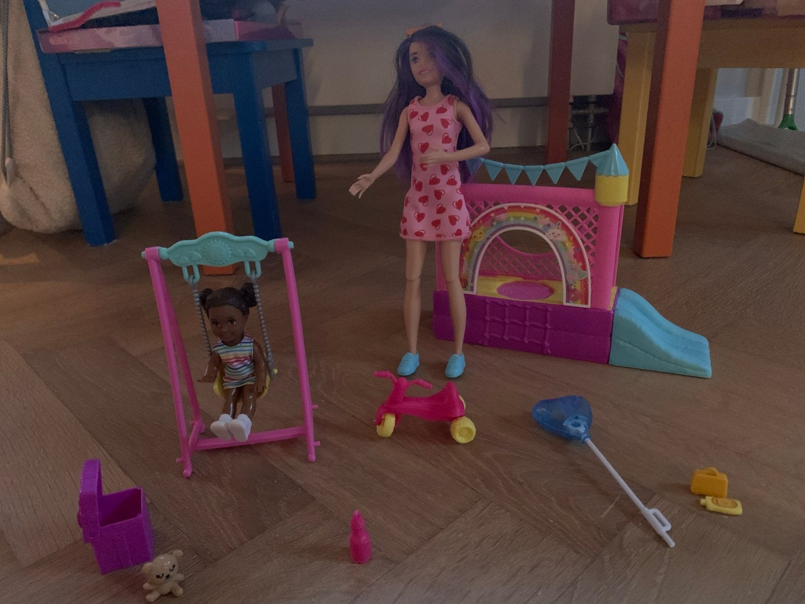 Barbie Skipper en Chelsea speelset met accessoires, Kinderen en Baby's, Ophalen of Verzenden, Zo goed als nieuw, Barbie