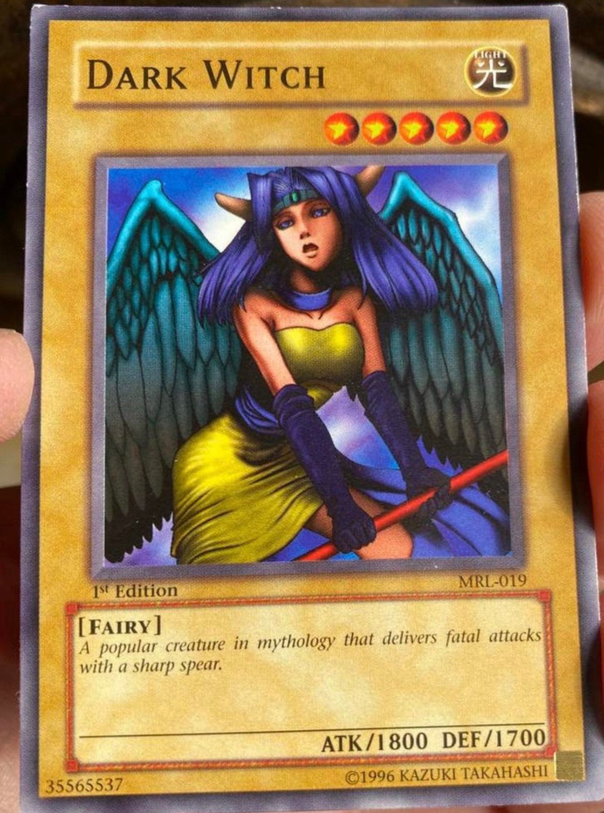 Yu-Gi-Oh! Dark Witch MRL 1st Edition Old US Print !, Ophalen of Verzenden, Gebruikt, Losse kaart