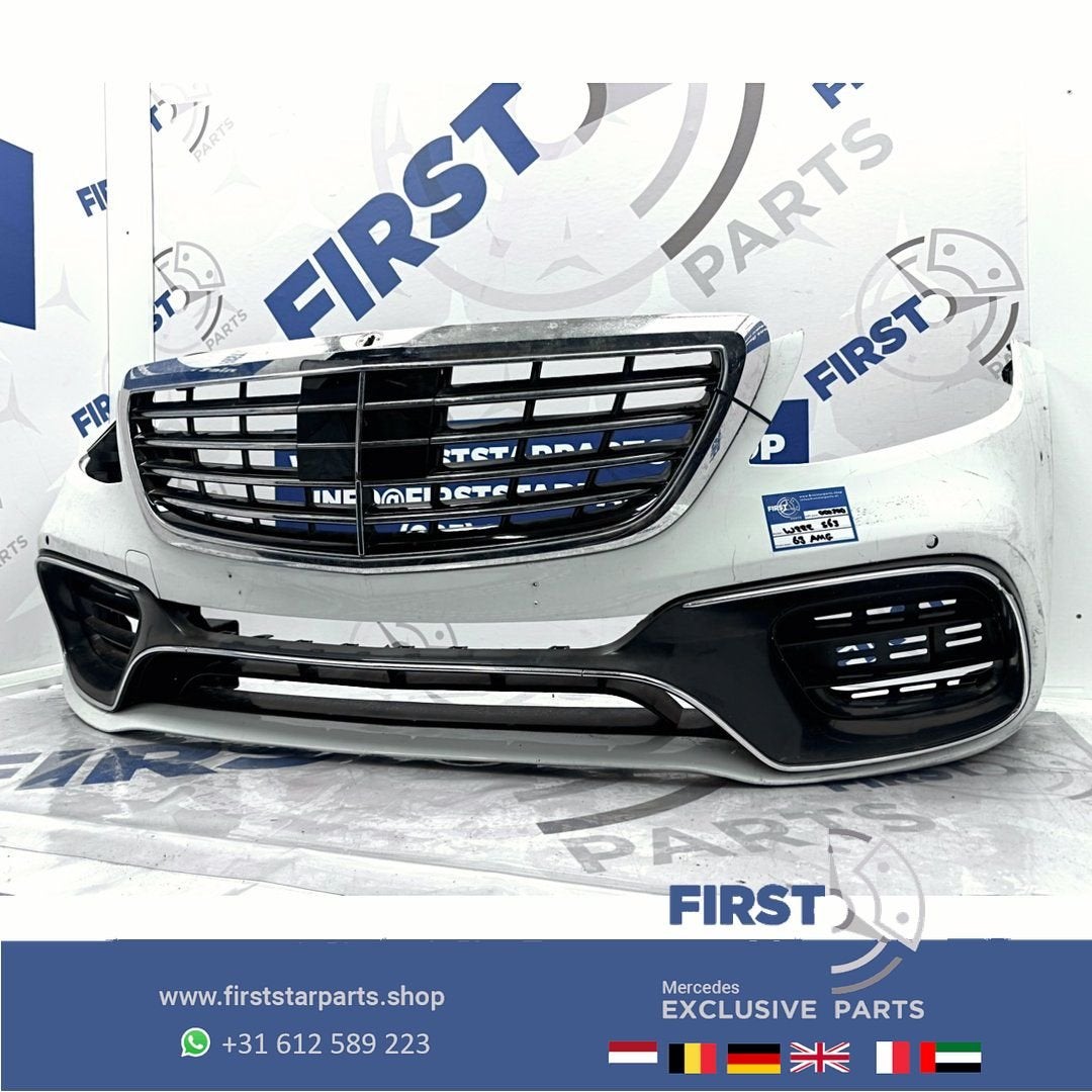 W222 Facelift S63 S65 AMG BUMPER + GRIL ZWART WIT GRIJS Voor, Gebruikt, -, Bumper, -
