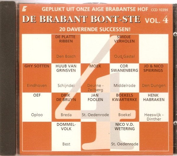 Streekmuziek C.D. (1994) Brabant Bont-ste vol. 4, Ophalen of Verzenden, Zo goed als nieuw, Nederlandstalig