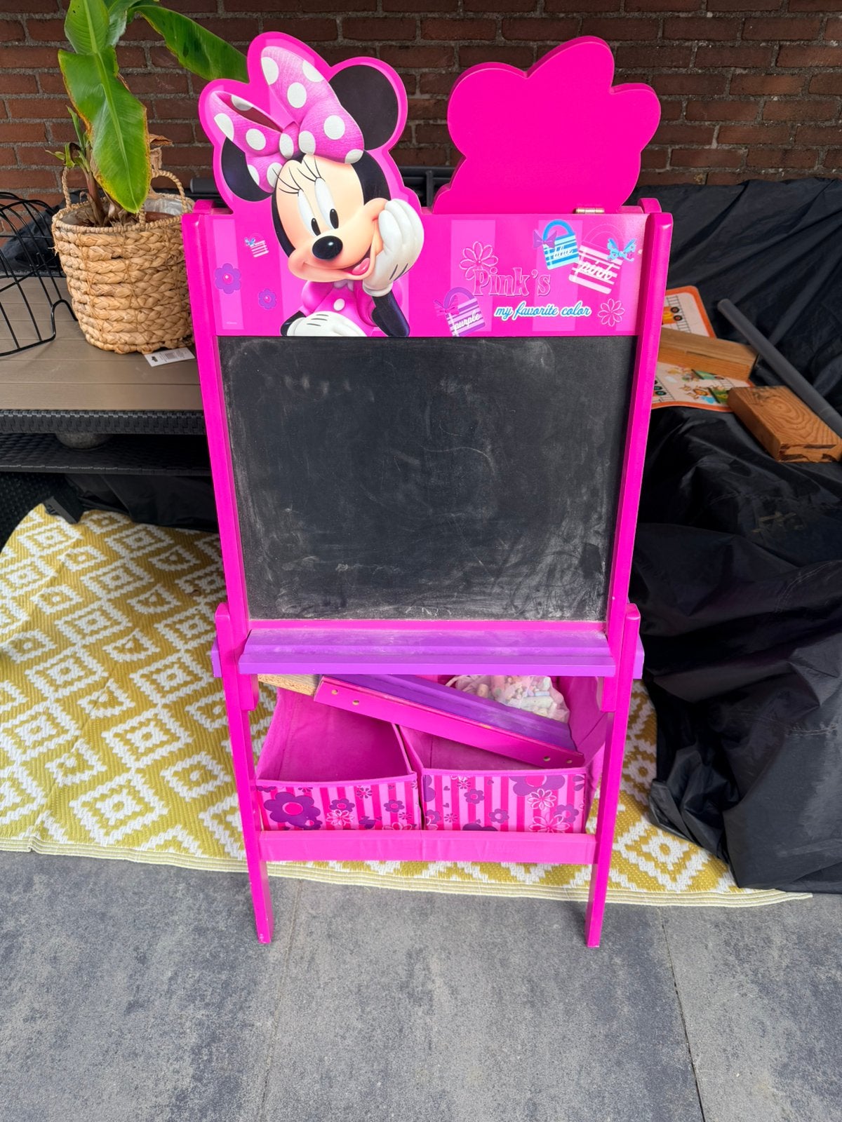Te Koop; Minnie Mouse krijtbord magneetbord, Ophalen, Gebruikt
