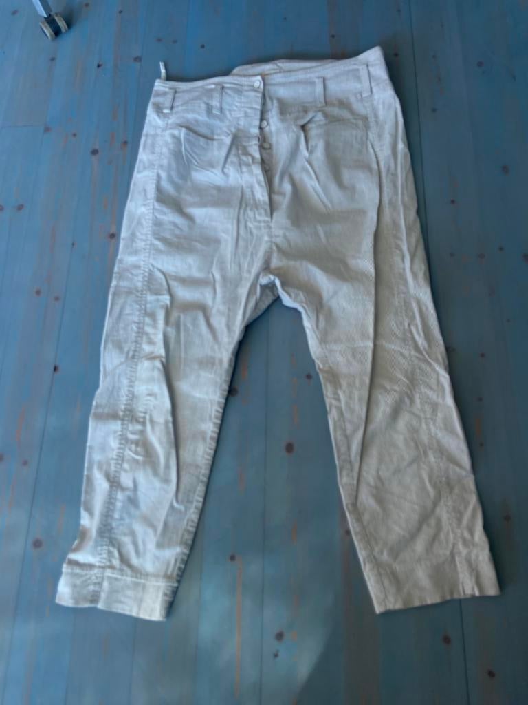 Anette Gortz mt 44 3/4 broek wit/groen streepje, Verzenden, Zo goed als nieuw, Overige maten, Wit