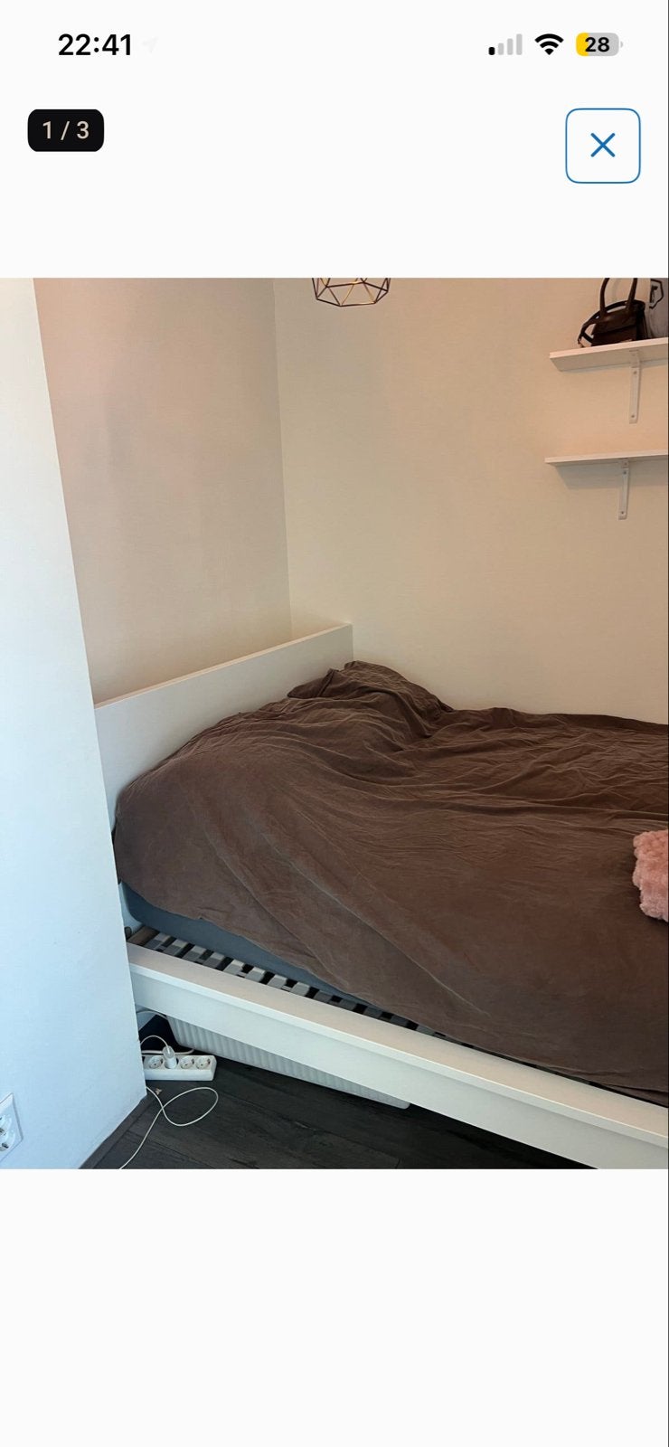 IKEA MALM bed 160x200 met lattenbodems en matrassen, Ophalen, Wit, Tweepersoons, Zo goed als nieuw