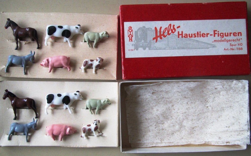 Hels H0 boerderijdieren 12x in OVP Märklin Piko Roco, Hobby en Vrije tijd, Modeltreinen | H0, Overige merken, Gelijkstroom of Wisselstroom