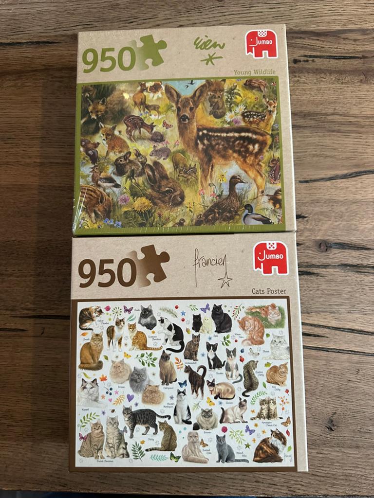 Francien Legpuzzel 950 stukjes - Young Wildlife & Cats, Ophalen of Verzenden, 500 t/m 1500 stukjes, Nieuw, Legpuzzel