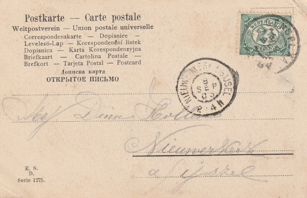 grootrond nieuwerkerk a/d Ijssel op ansicht 1903, Ophalen of Verzenden, Voor 1920, Gelopen, Zuid-Holland