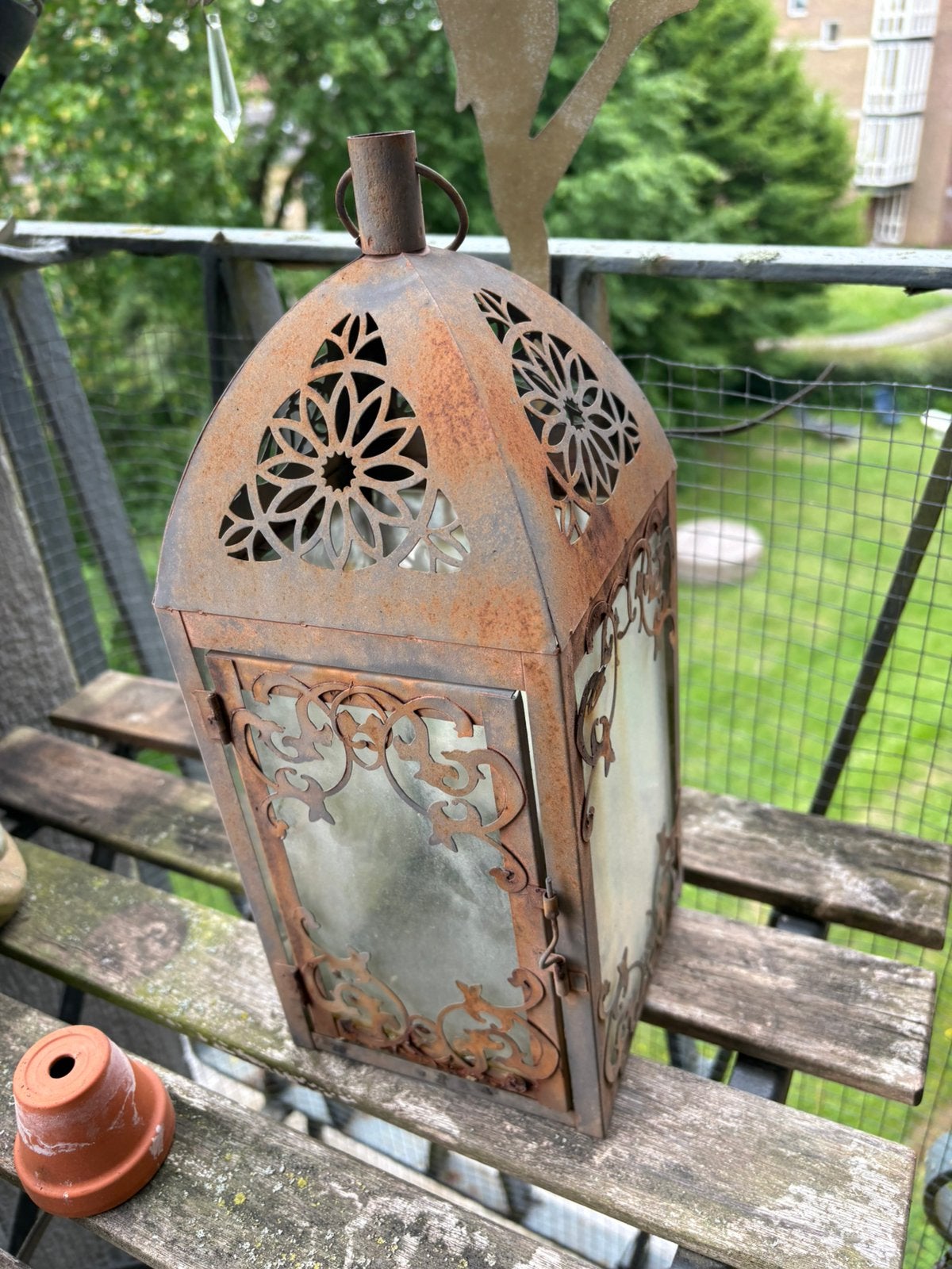Windlicht bruin/roest, Ophalen of Verzenden