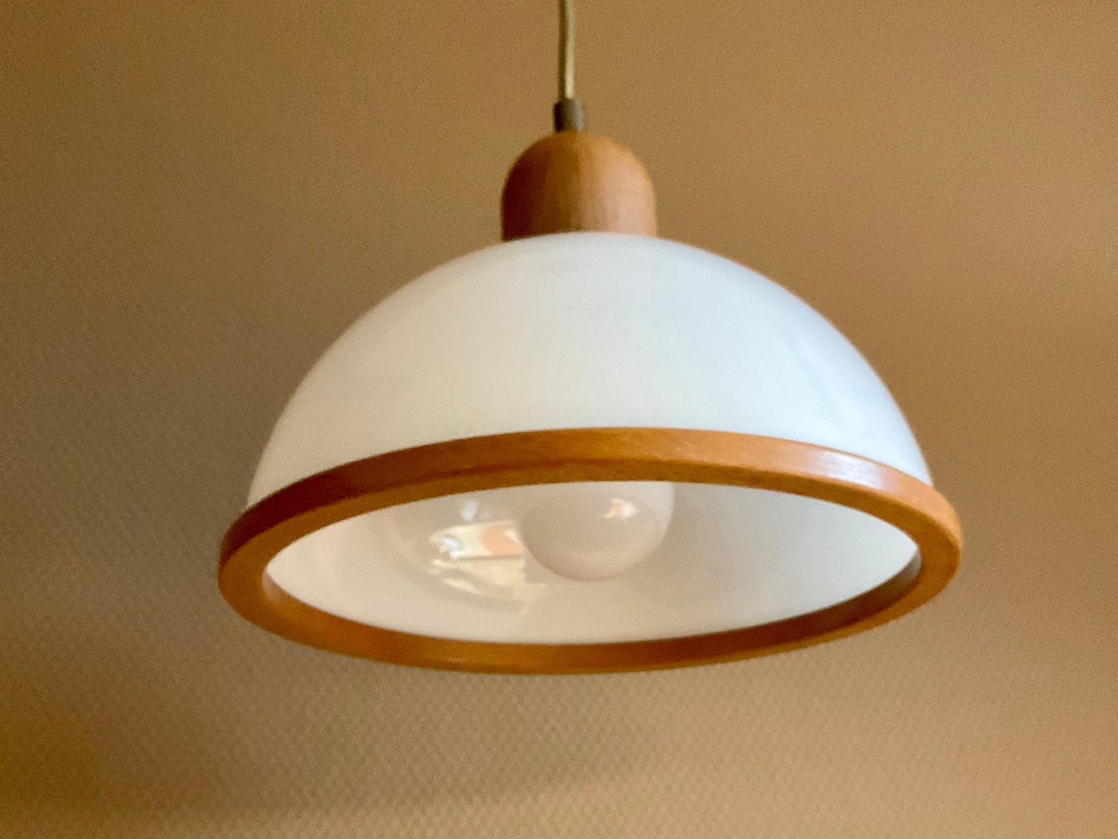 Twee prachtige vintage Steinhauer hanglampen, Ophalen of Verzenden, Zo goed als nieuw, Hout