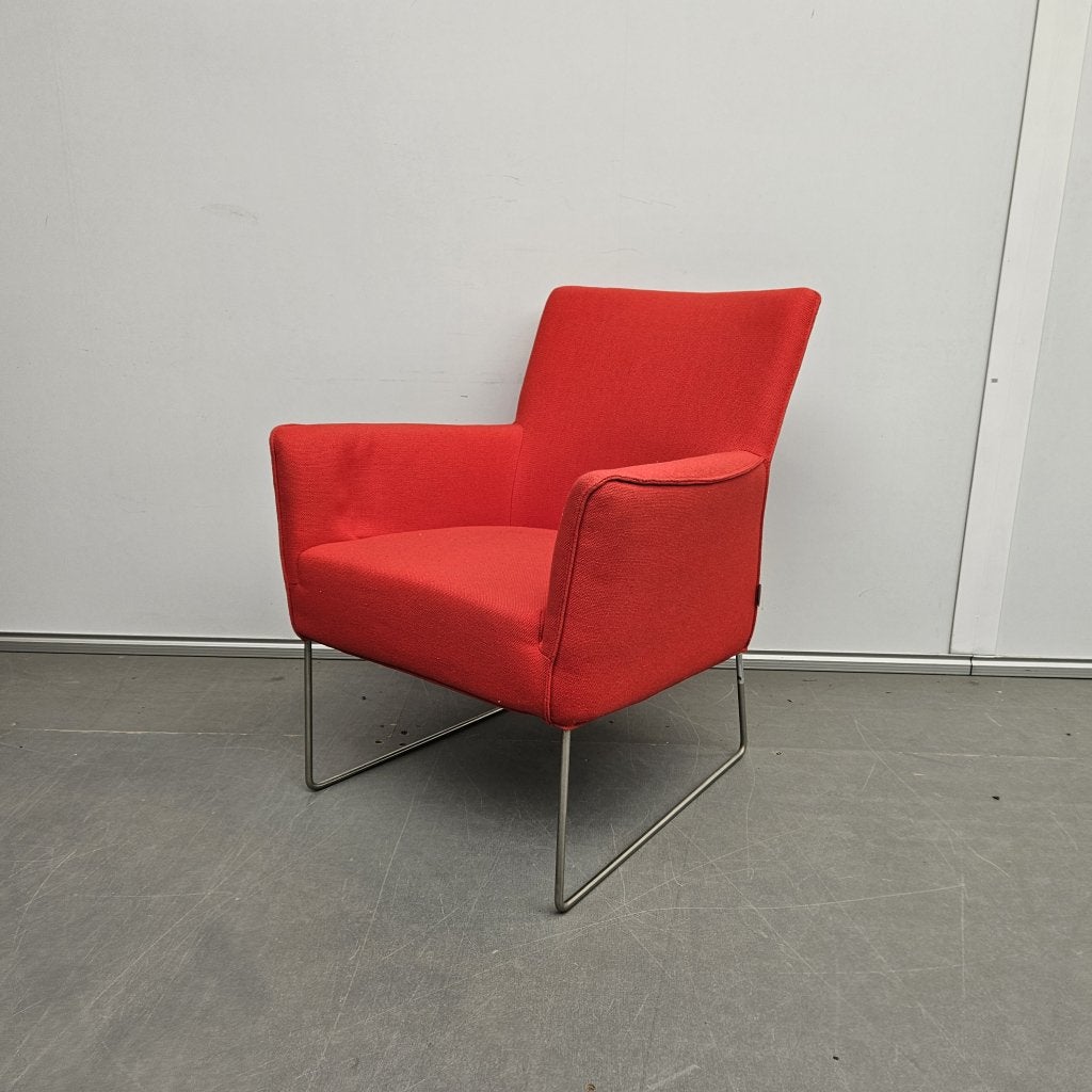 Adexpo fauteuil - rode stof, Niet ingevuld, Gebruikt, Niet ingevuld, Niet ingevuld