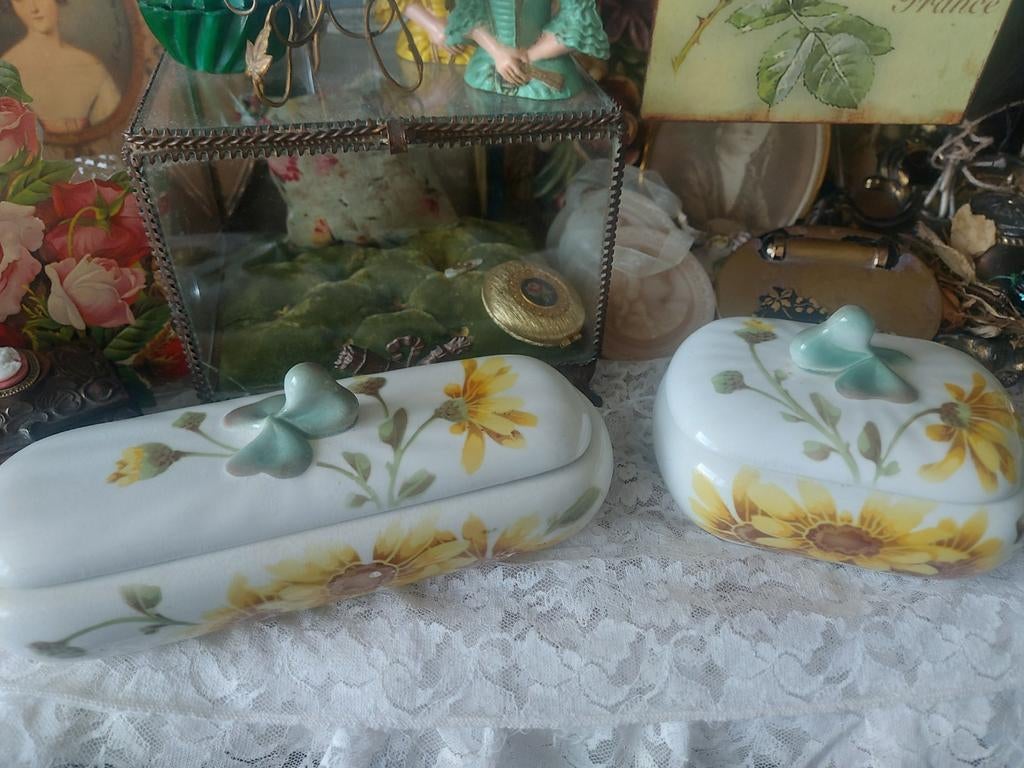 Zeer mooie Vintage/Brocante zeepschaaltjes set K&G Lunéville, Ophalen of Verzenden