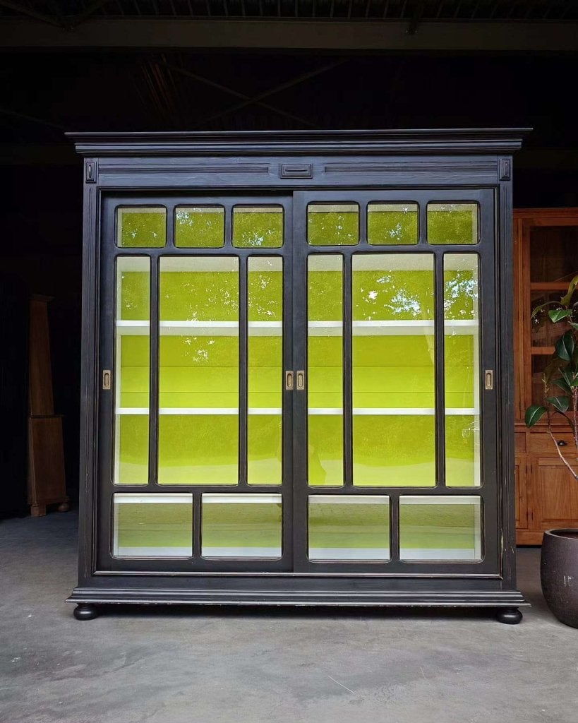 Unieke servieskast "Art Deco" | Vitrinekast jaren20-30 #0498, Metaal, Gebruikt, -, 200 cm of meer