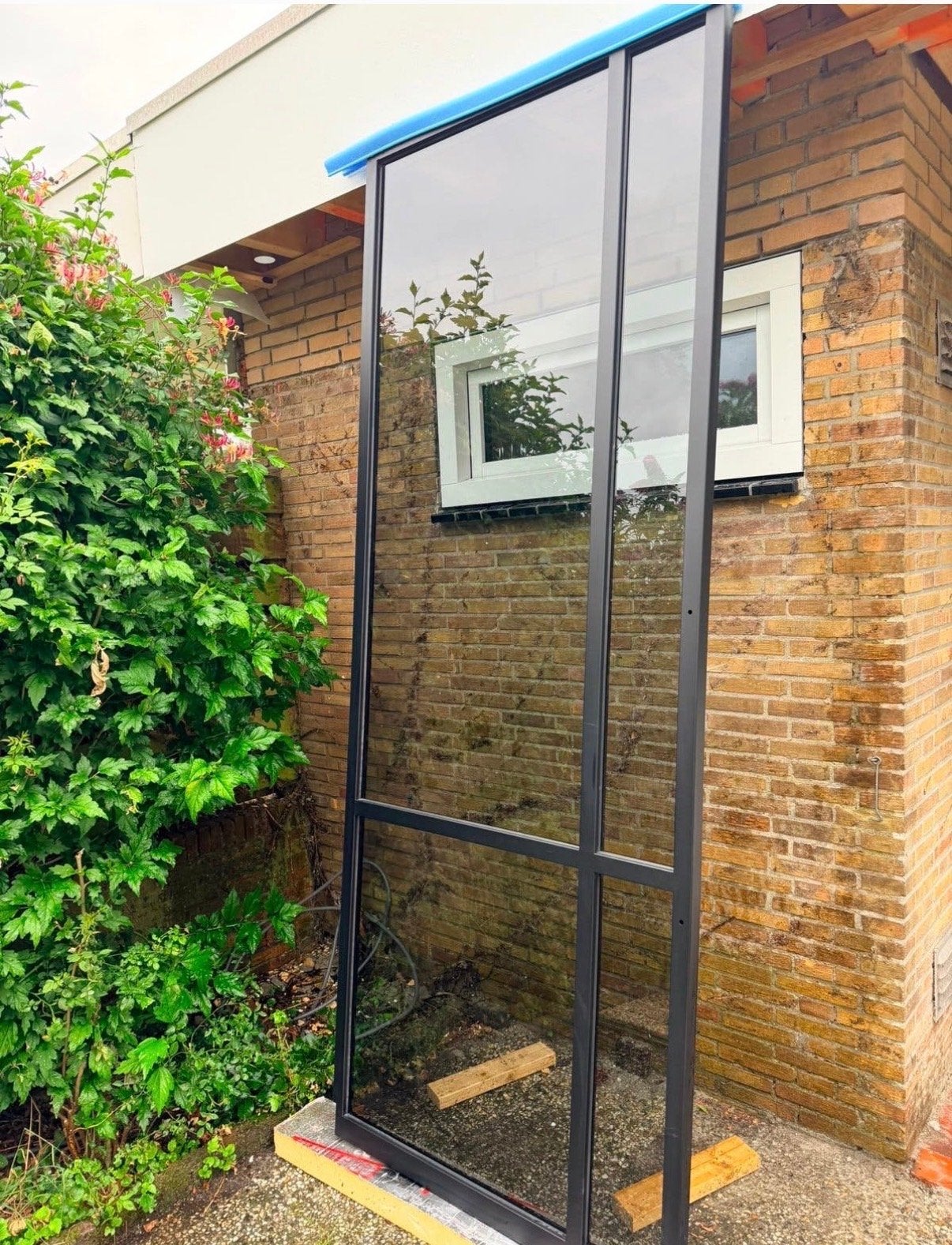 Nieuwe Stalen Taatsdeur met Smoked Glas (258.5x100.5cm), Doe-het-zelf en Verbouw, Deuren en Horren, 215 cm of meer, Binnendeur