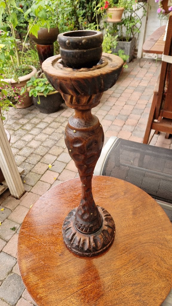 antieke houten staande asbak, Ophalen of Verzenden