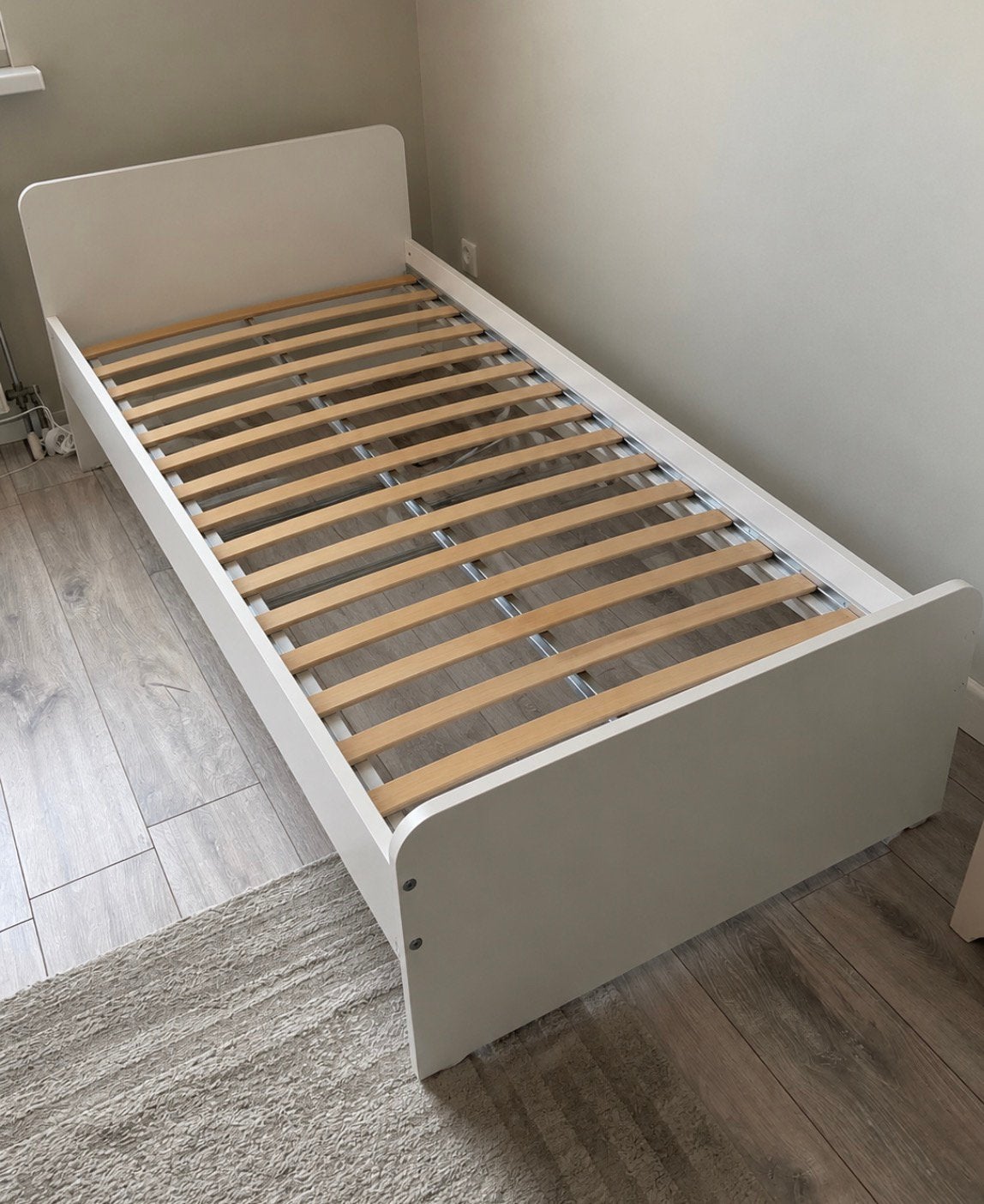 Ikea Slakt bedombouw met Ikea Luroy lattenbodem, Ophalen, 85 tot 100 cm, Zo goed als nieuw, Lattenbodem