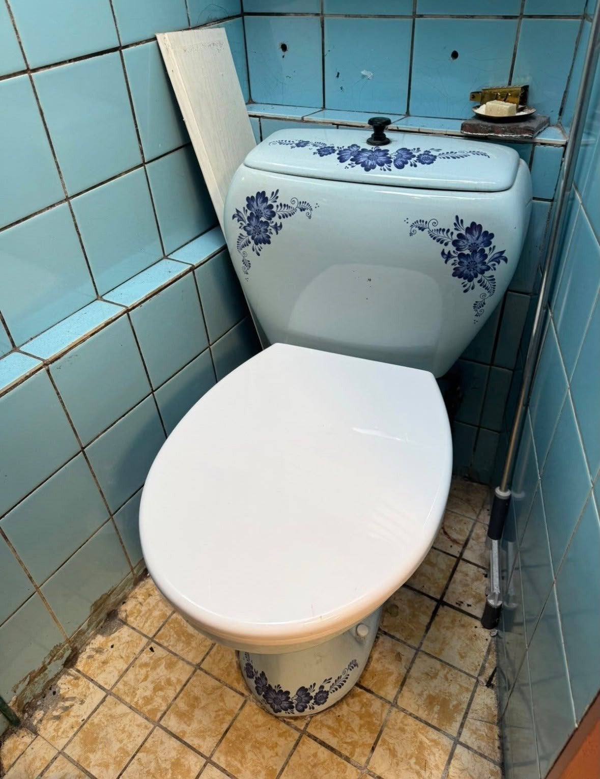 Vintage Sphinx Maastricht Delfts Blauw Toilet, Ophalen, Gebruikt, Toilet