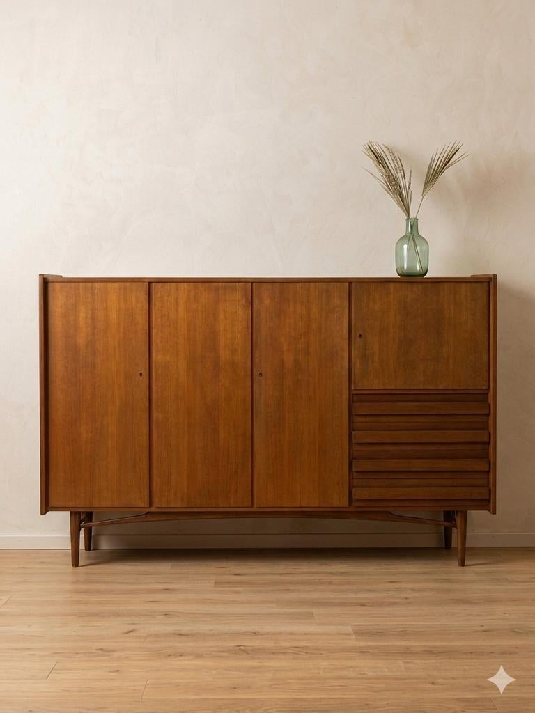 Vintage mid century wandkast | highboard, Ophalen, Zo goed als nieuw, Minder dan 150 cm, Minder dan 100 cm
