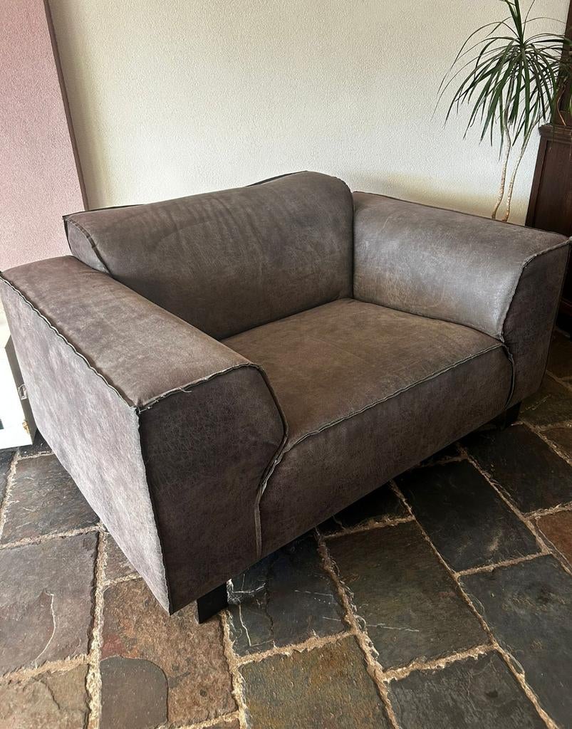 Grijze loveseat, Ophalen of Verzenden, Eenpersoons, Minder dan 150 cm