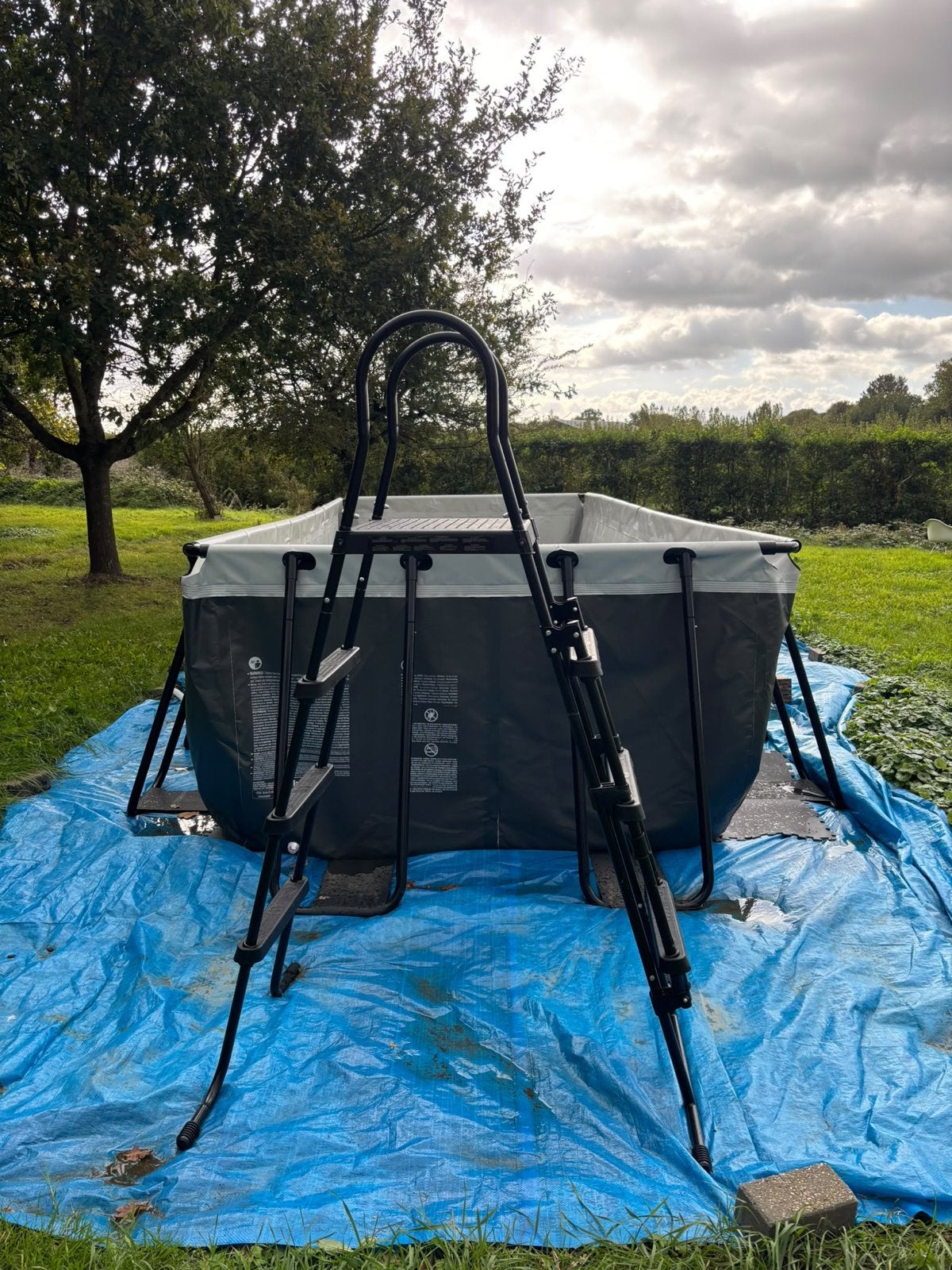 Groot opzetzwembad - 120 cm hoog, 5 meter lang, Tuin en Terras, Gebruikt, Rechthoekig, Ophalen, 120 cm of meer