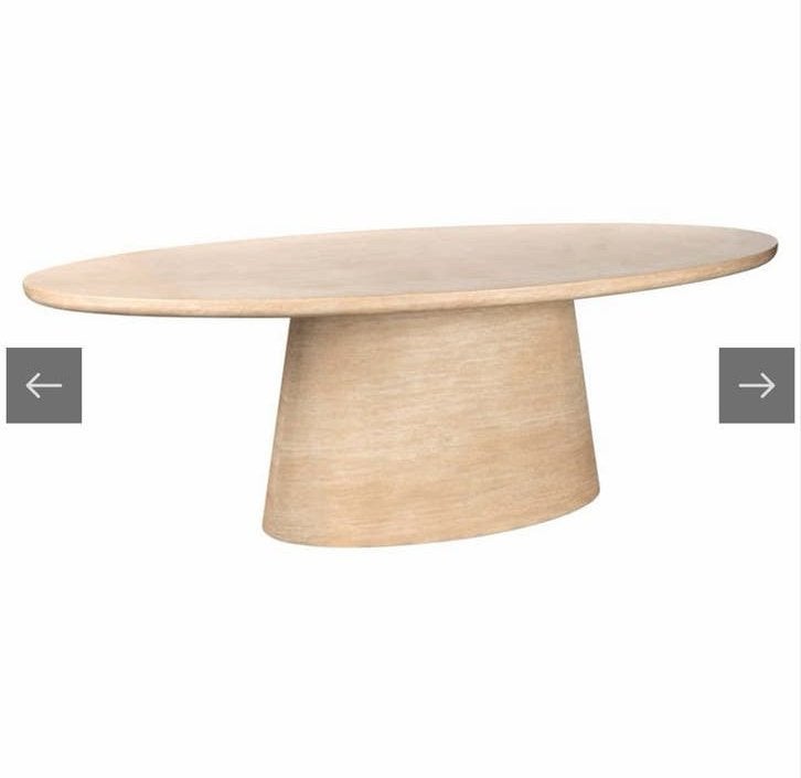 Richmond Eettafel Fictus Beige 240 - Ovaal, Huis en Inrichting, Ophalen of Verzenden, Nieuw, Ovaal