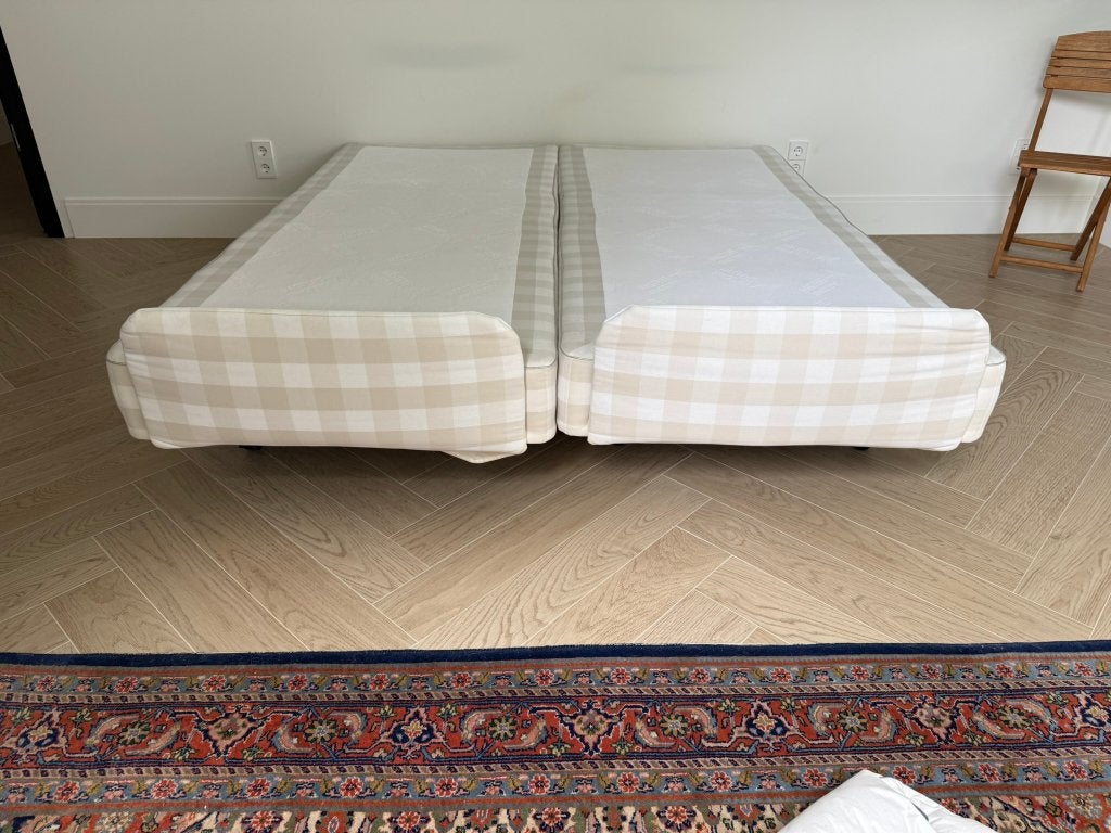 Hastings Boxspring (2 maal eenpersoons), Ophalen, Overige materialen, Gebruikt, 90 cm