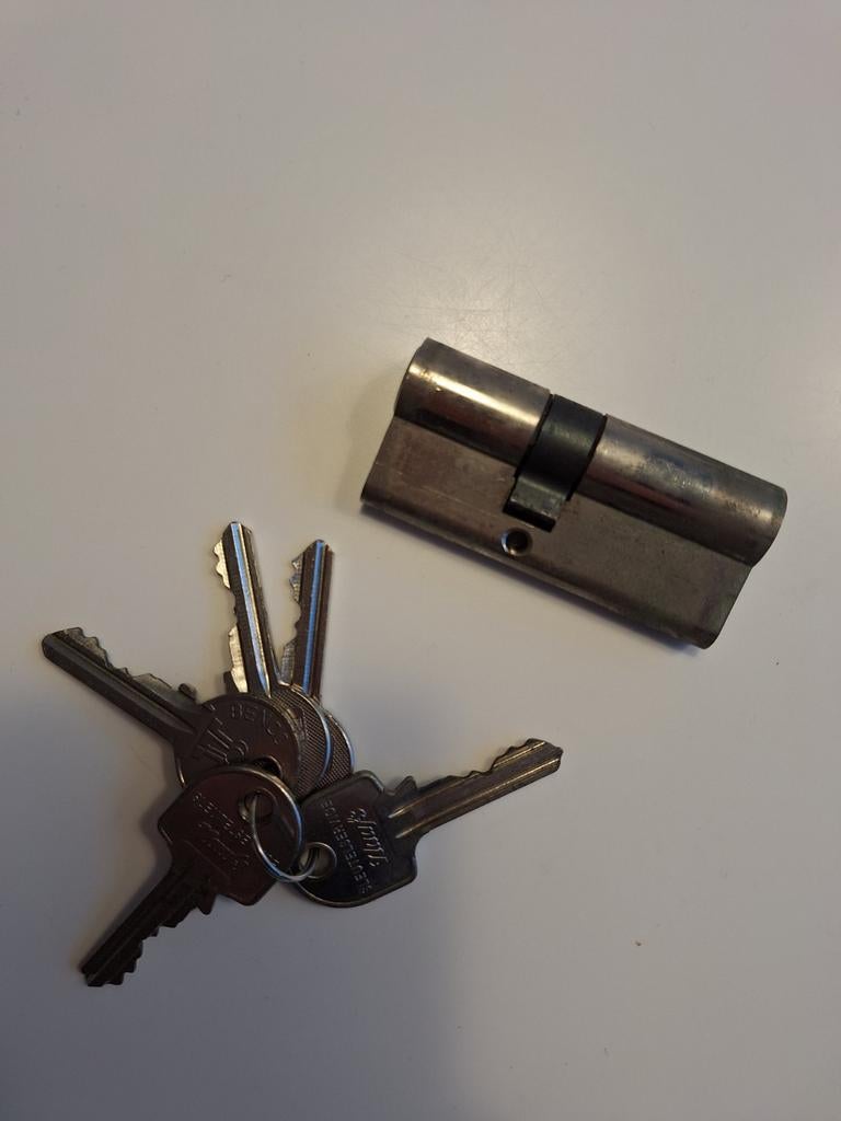 Cilinderslot met 5 sleutels, Ophalen of Verzenden, Rvs, Slot