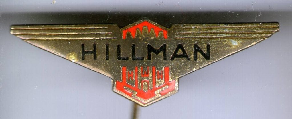 Hillman zwart/rood op koper auto speldje ( B_149), Ophalen of Verzenden, Zo goed als nieuw, Transport, Speldje of Pin
