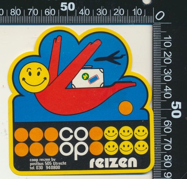 Sticker: Coop Reizen - Utrecht, Verzamelen, Ophalen of Verzenden, Zo goed als nieuw, Bedrijf of Vereniging