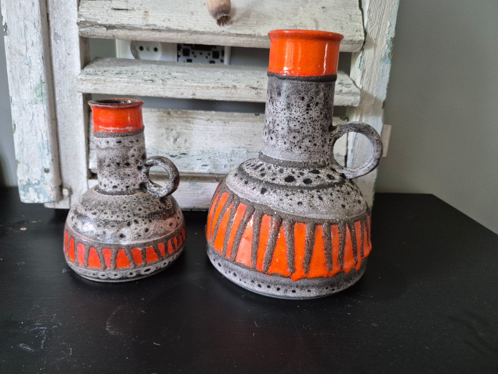 set van 2 Oost-Duitse VEB Haldensleben vazen, Ophalen of Verzenden, Huis en Inrichting