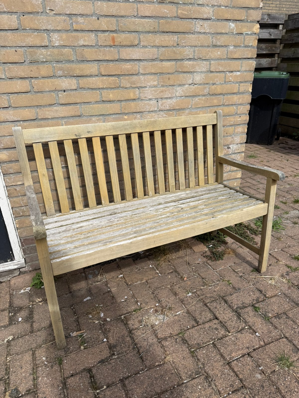 Houten tuinbankje, Tuin en Terras, Ophalen, Gebruikt, Hout