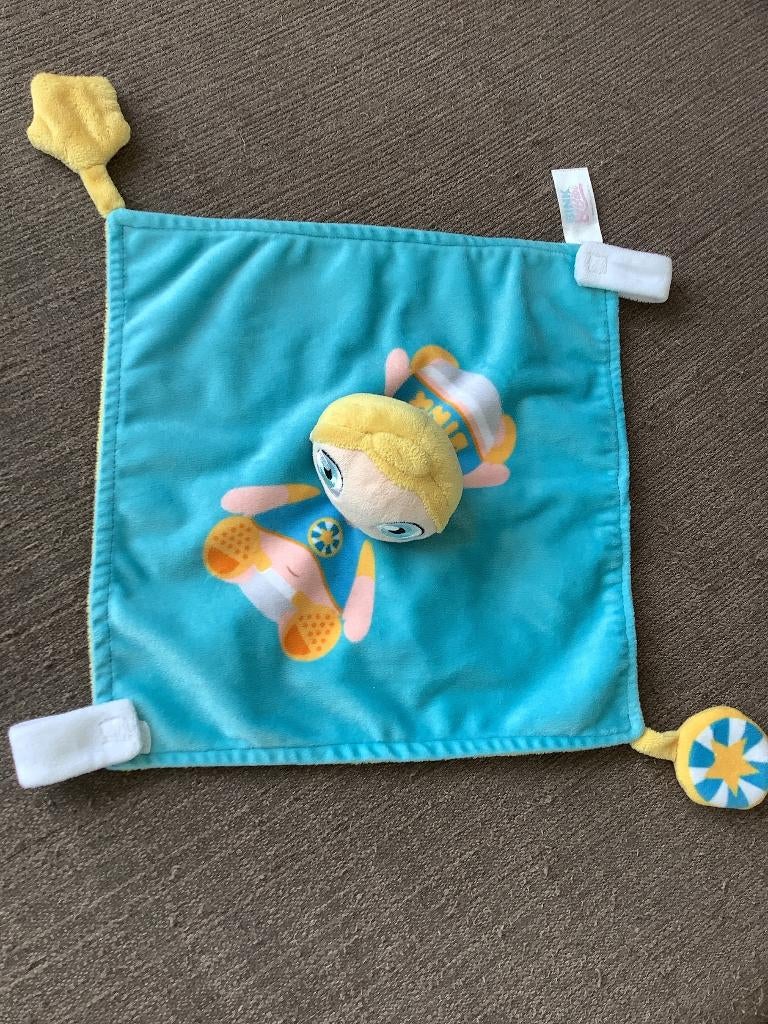 Bink en Bibi knuffeldoekje lapje blauw geel oranje 4 euro, Ophalen of Verzenden, Zo goed als nieuw, Overige typen