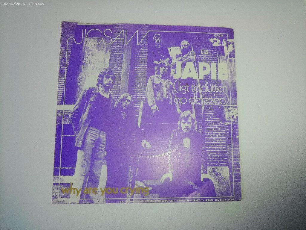 Jigsaw - Japie / Why are you crying, Gebruikt, Fotohoes, 7 inch, Single