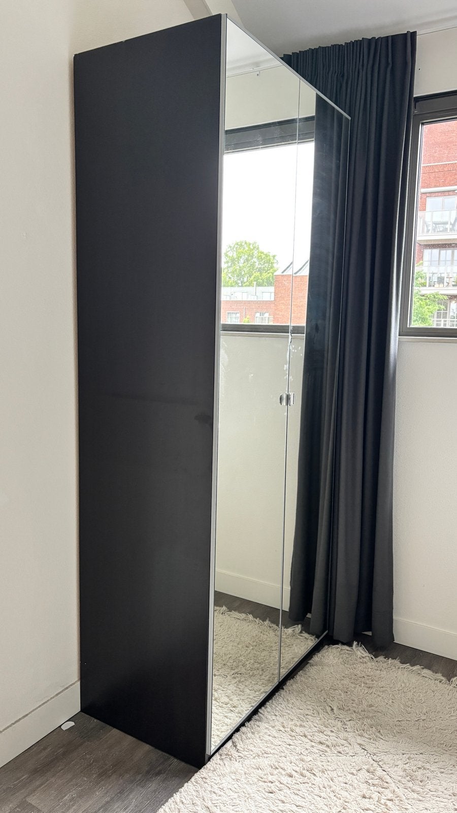 Ikea pax kast met 2 spiegeldeuren, Ophalen, Gebruikt, 200 cm of meer, 50 tot 100 cm