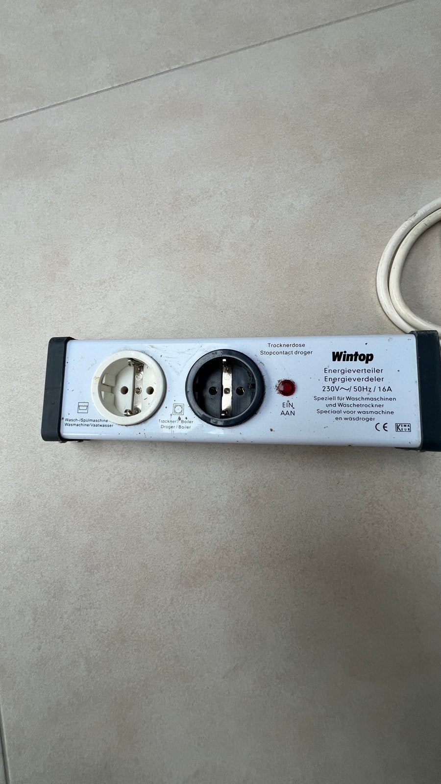 Wintop energieverdeler voor o.a. wasmachine en wasdroger, Doe-het-zelf en Verbouw, Ophalen of Verzenden, Zo goed als nieuw, Stopcontact