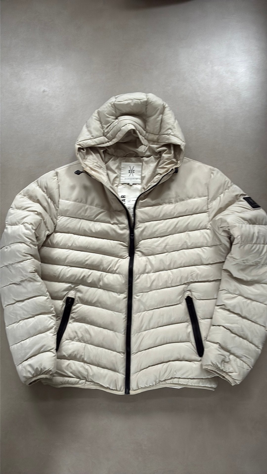 Silvercreek donsjas heren maat L, Ophalen of Verzenden, Zo goed als nieuw, Maat 52/54 (L), Beige