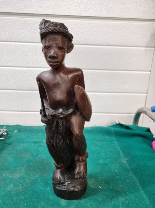 beeld jager indonesisch vintage, Verzenden