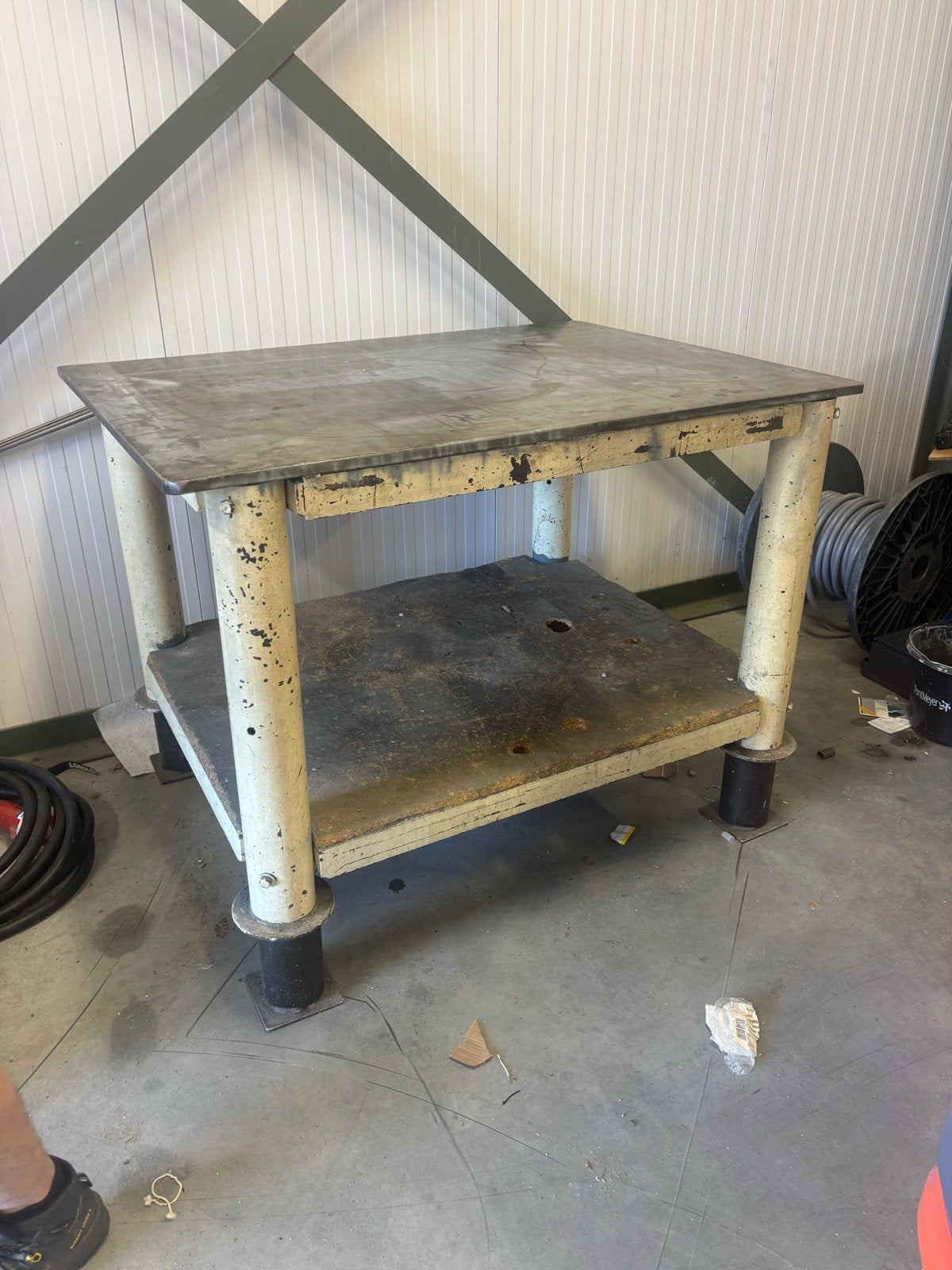 Zware stalen werktafel / lastafel, Ophalen, Gebruikt