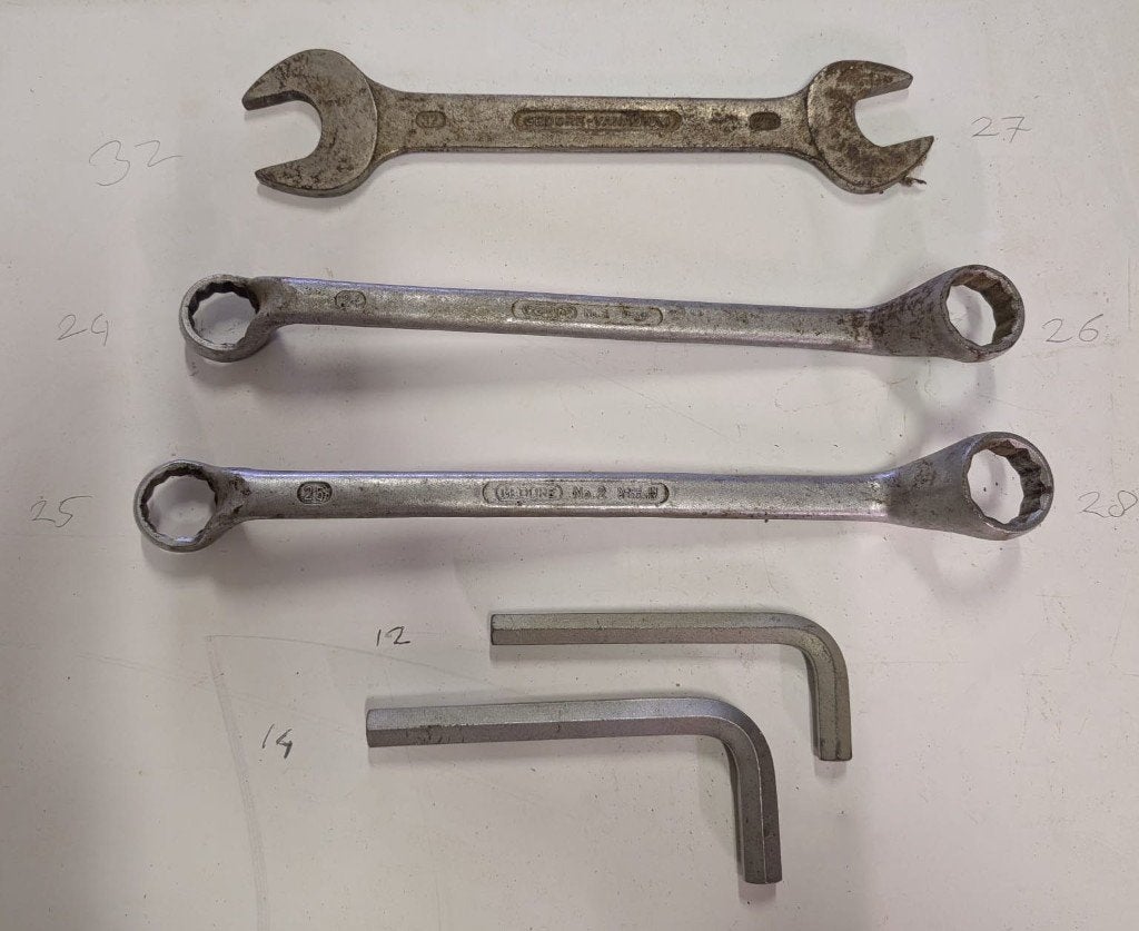 Set van 5 zware Gedore sleutels & grote inbussleutels, Ophalen of Verzenden