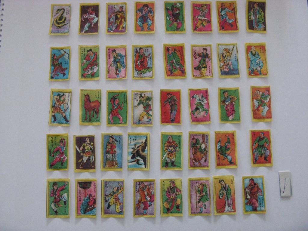 Lucifers merken van Chinese vechtsporten Serie 62 stuks, Verzamelen, Rookartikelen, Aanstekers en Luciferdoosjes, Verzenden, Luciferdoosjes of -merken
