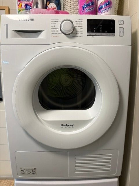 Warmte pomp Droger, Witgoed en Apparatuur, Wasdrogers, Zo goed als nieuw, Condens, Voorlader, 6 tot 8 kg, 85 tot 90 cm, Anti-kreukfase