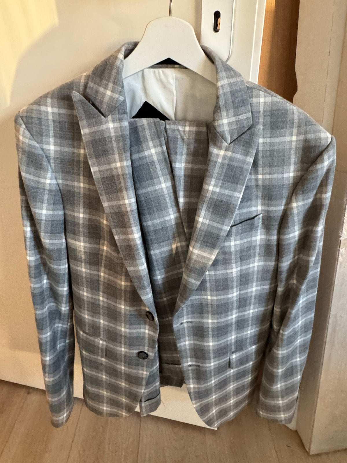 Zara Geruit Pak incl.  broek - Grijs, Maat 48 (M), Ophalen of Verzenden, Zo goed als nieuw, Maat 48/50 (M), Grijs