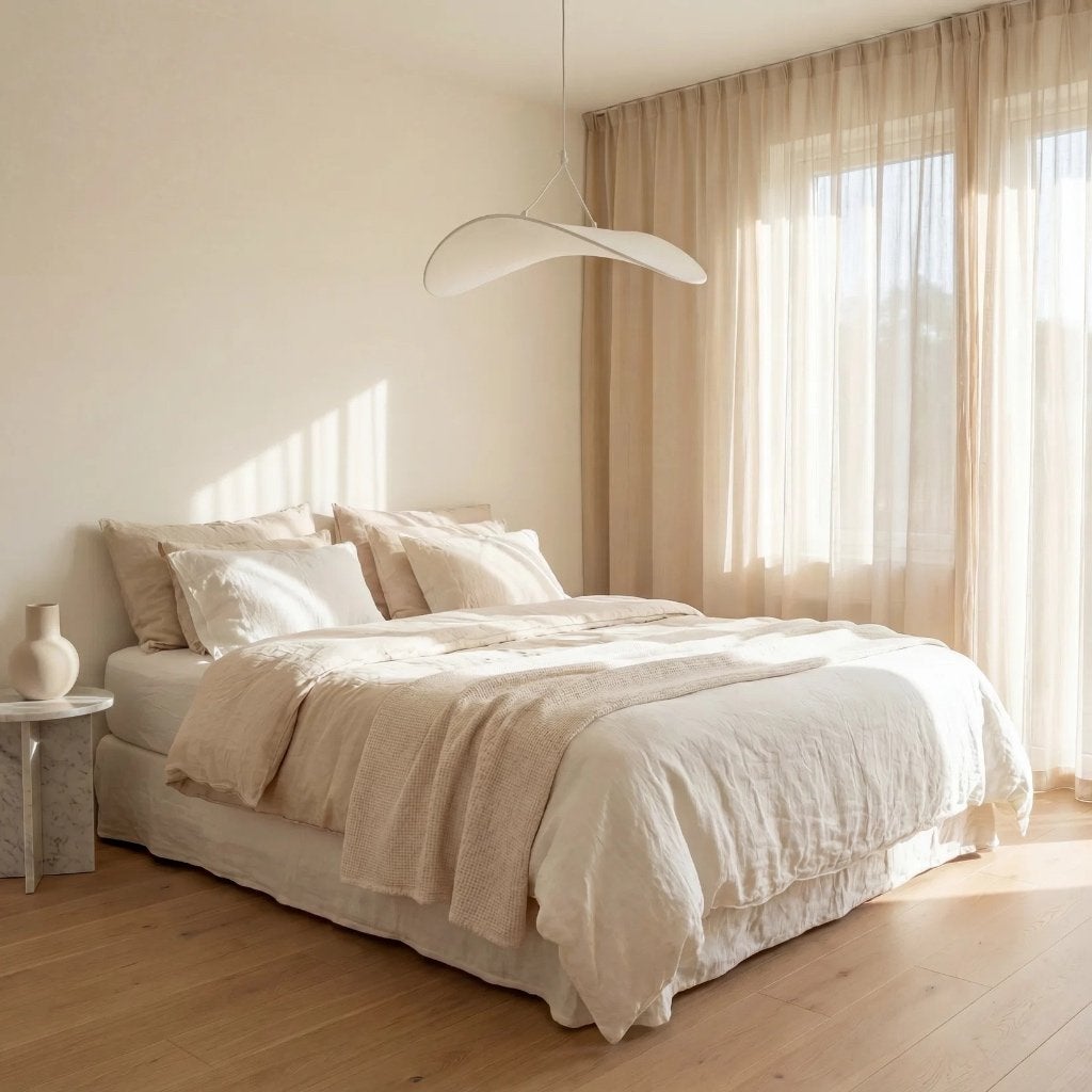 Golvende Kunstzijde Hanglamp Farsund – Scandi Design, Kunststof, Verzenden, Nieuw, Scandinavisch