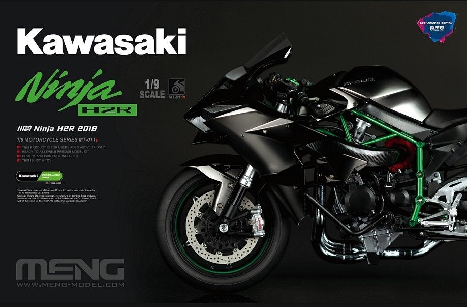 Meng 1:9 Kawasaki Ninja H2R 2018 Pre-Colored Edition, Overige merken, -, Verzenden, -