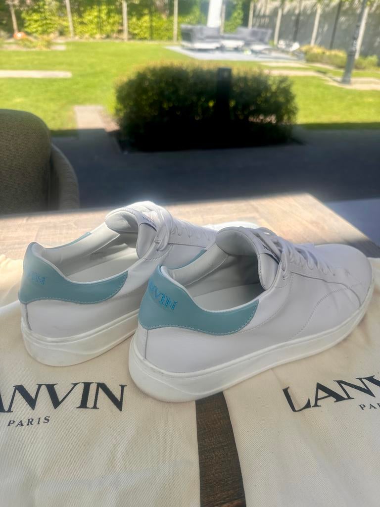 Lanvin Sneakers Wit/Blauw - Maat 45, Kleding | Heren, Schoenen, Ophalen of Verzenden, Zo goed als nieuw, Wit, Sneakers of Gympen
